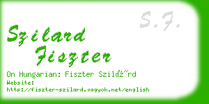 szilard fiszter business card